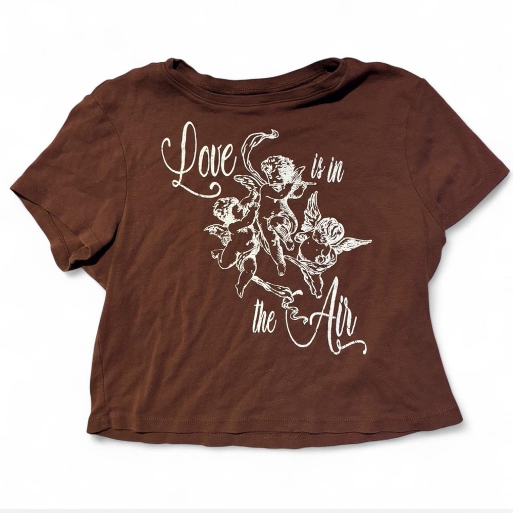 Brown Kids Shirt with Angel Print